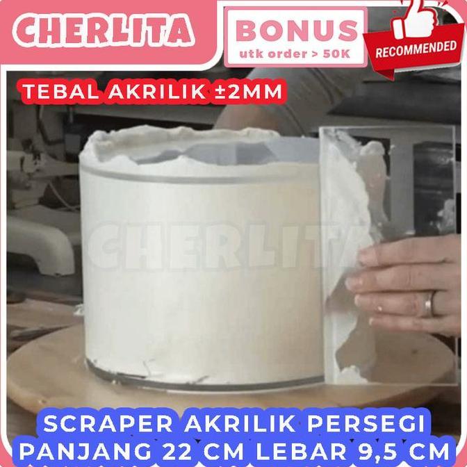 QIVAMABONUE  - SCRAPER KUE ULANG TAHUN AKRILIK BENING ALAT BANTU PERATA BUTTERCREAM