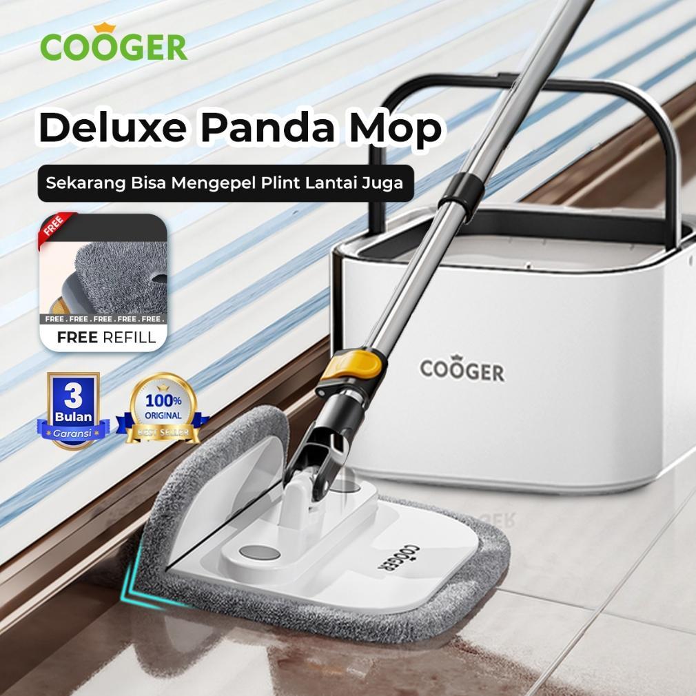 [FREE REFILL] COOGER Pel Spin Mop Deluxe Pemisah Air Bersih Air Kotor Ember 3L Alat Pel Kain Microfi