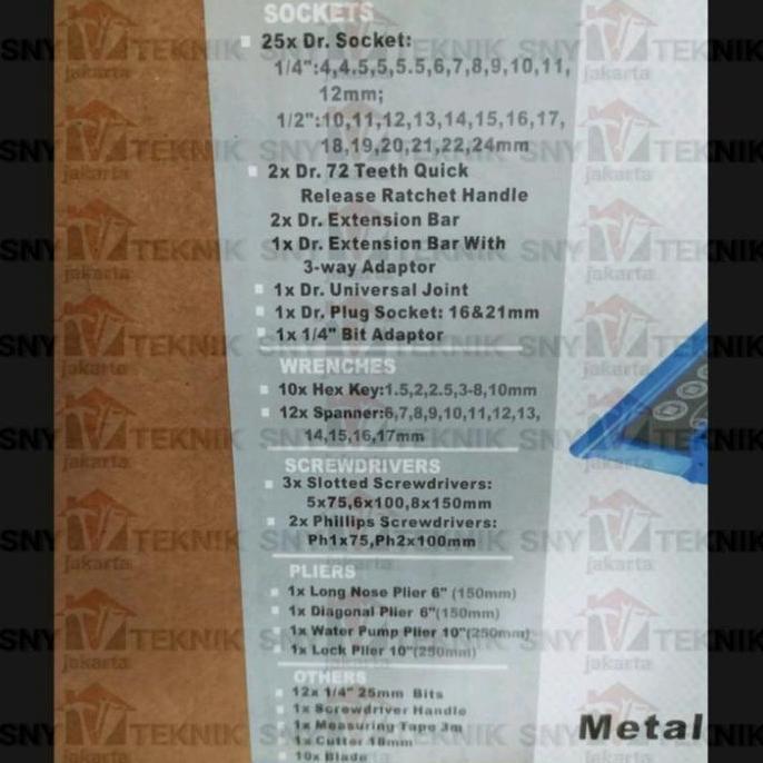 Tool Kit Kunci Shock 91 Pcs Ring Pas Lengkap Tool Kit Box Set 91 Pcs