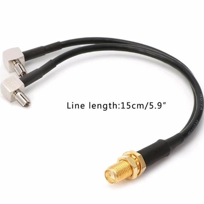 Kabel Pigtail Modem RP SMA Female to Y Dual TS9 Male
