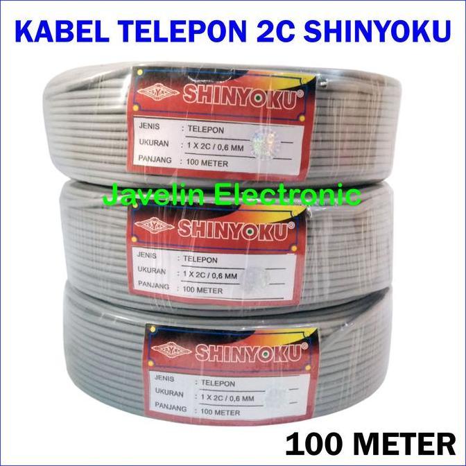 QIVAMABONUE  - KABEL TELEPON SHINYOKU 2C 1 METER KABEL TELPON ISI 2 CORD .6 MM KABEL TWEETER WALET 1