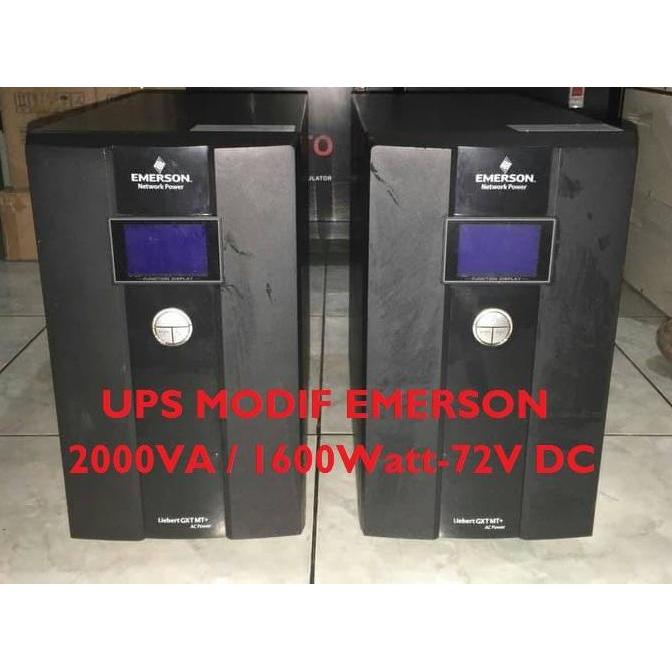 Ups Modif Emerson 2000Va/1600Watt-72v Online sinewave / output sinus murni. Ups modifikasi pakai Aki