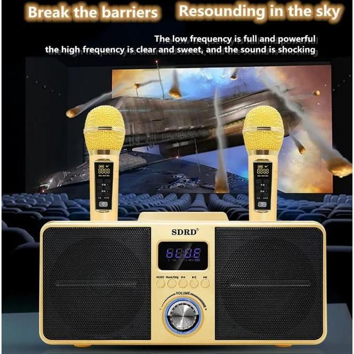 Singover- Mic Karaoke Wireless Speaker Bluetooth Sdrd Sd 306 / Sd 309 Dua Mic