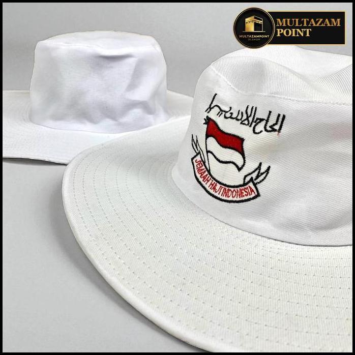 Topi Haji Bulat Perlengkapan Haji Umroh Dengan Tali Karet Topi Wanita Polos
