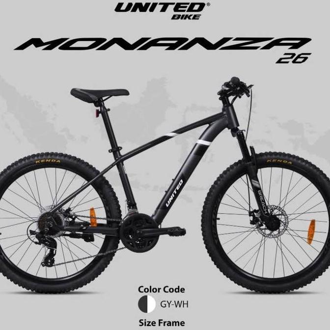 Terlaris Sepeda Gunung Mtb United Monanza 26 Inch Alloy 24 Speed Rem Cakram