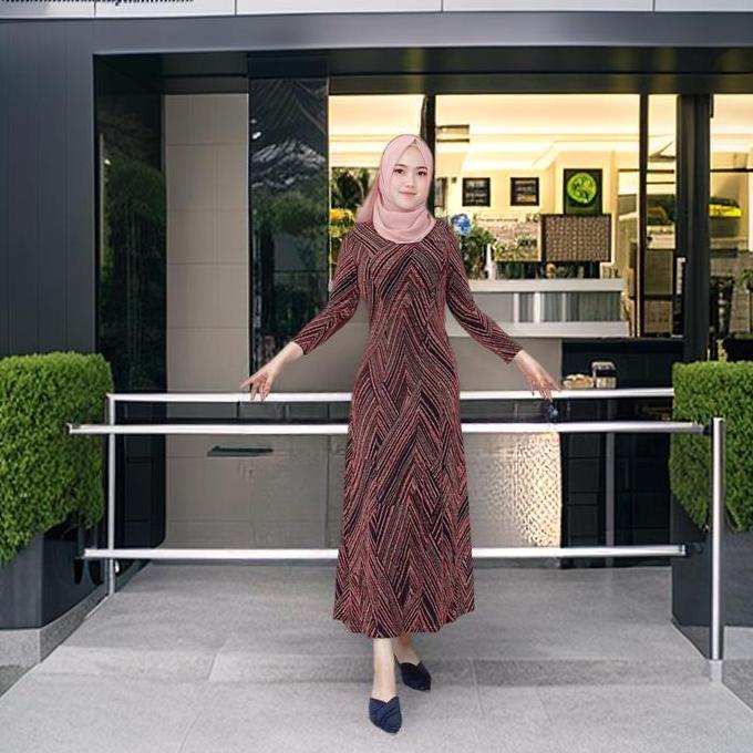 Ftx- 2025 Baru Gaun Ramping Merah Anggur / Gaun Panjang Versi Korea Casual Wanita Dress Retro Pendek