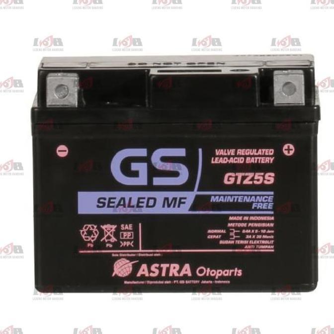 GS Astra GTZ5S MF Aki Kering Kecil 12V Accu GTZ-5s