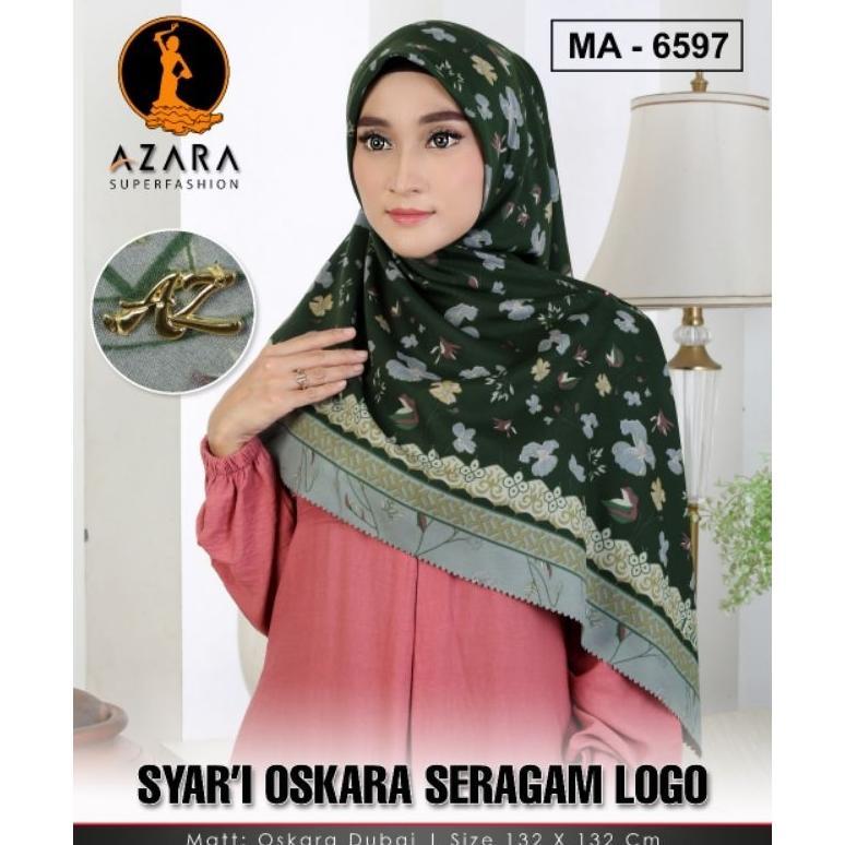 hijap segi empat syar'i size 130130 oskara motif metal logo by azara 3.3