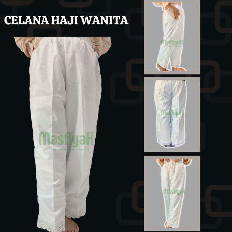 CELANA WANITA PUTIH MASFIYAH CELANA HAJI WANITA CELANA UMRAH CELANA IHRAM INNER GAMIS CELANA DALAMAN