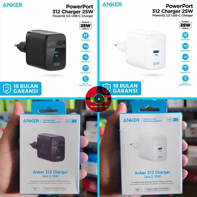 TERMURAH - Charger PD Anker 312 25Watt Power Delivery A2642 Fast Charging PPS 25W