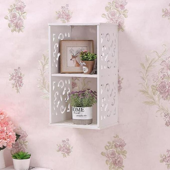 rak putih/rak dinding/hiasan rumah/hiasan dinding/rak kayu/rak putih