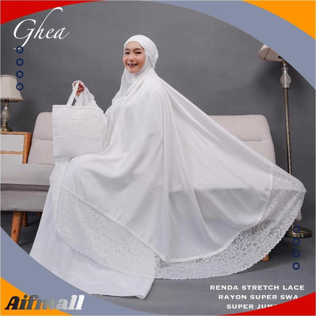 Mukena Dewasa Putih Polos Renda Bahan Katun Rayon Super Premium Size Super Jumbo Dan Mukenah Terusan