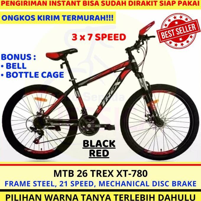 Terlaris [ Khusus Gojek / Grab ] Sepeda Gunung Mtb 26 Trex Xt-781-1 21 Speed