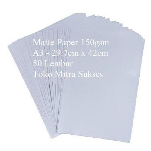 A3 Kertas Matte Paper 150gram A3 isi 50 Lembar