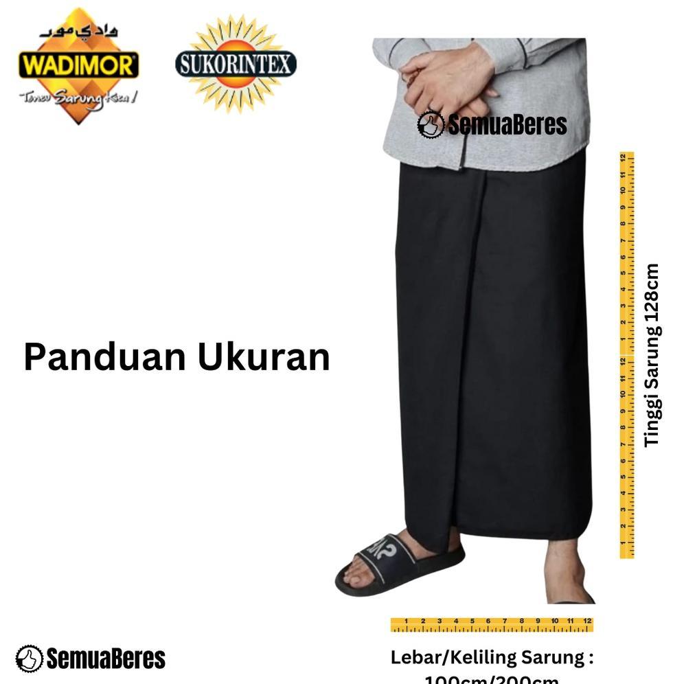 Cuci Gudang  Sarung Wadimor Hitam Putih Polos Asli Original Premium Original Dewasa Anak Remaja Tang