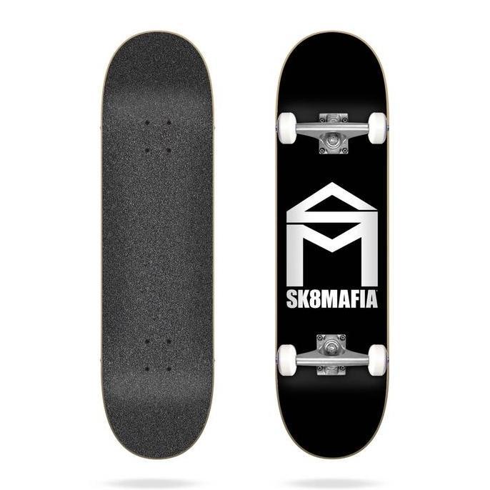 SK8MAFIA HOUSE LOGO BLACK COMPLETE SKATEBOARD DECK - 7.75"