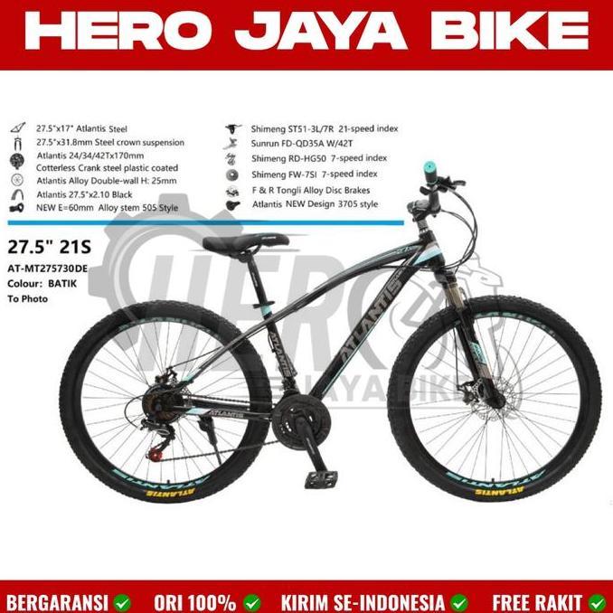 Terlaris Sepeda Gunung Mtb Atlantis 27,5 730 Rspro Disc Brake Original