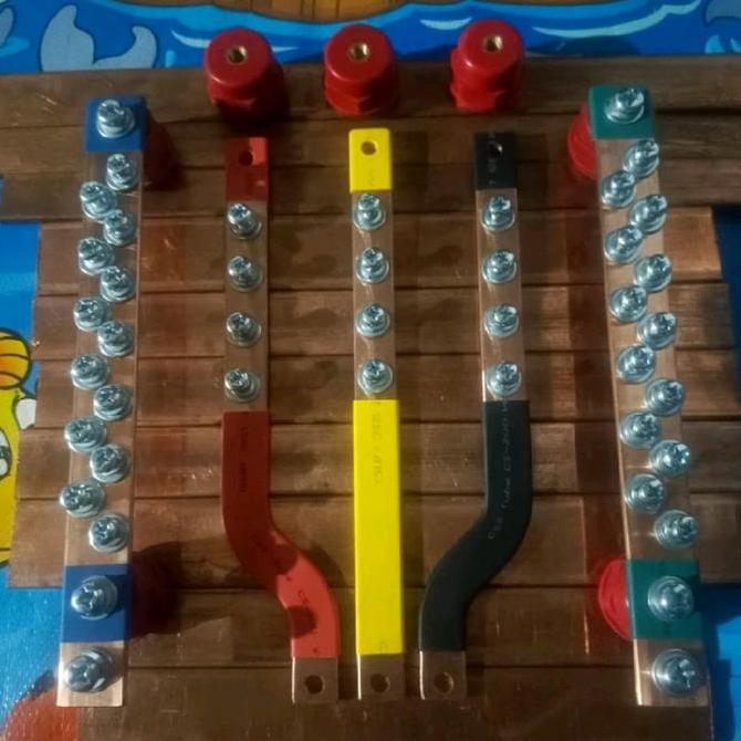 BUSBAR RSTN + GROUND PANJANG 20 CM UNTUK MCCB 30A/100A