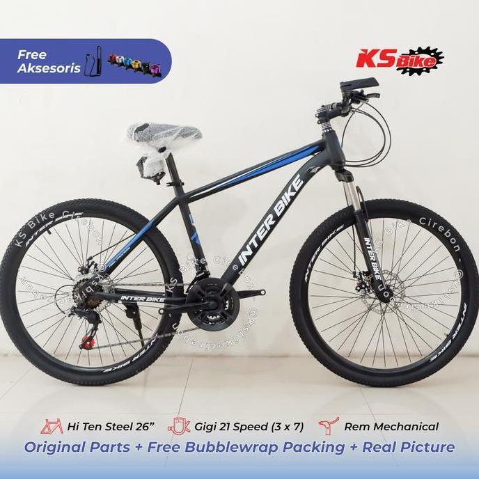 Terlaris Mtb Interbike 26 Inch Frame Steel Gigi 21 Speed 3 X 7 Speed Rem Mechanical Sepeda Gunung Mt