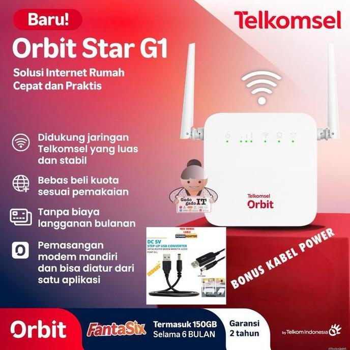 TERMURAH - TELKOMSEL ORBIT STAR G1 MODEM WIFI 4G HIGH SPEED FREE TELKOMSEL 150GB