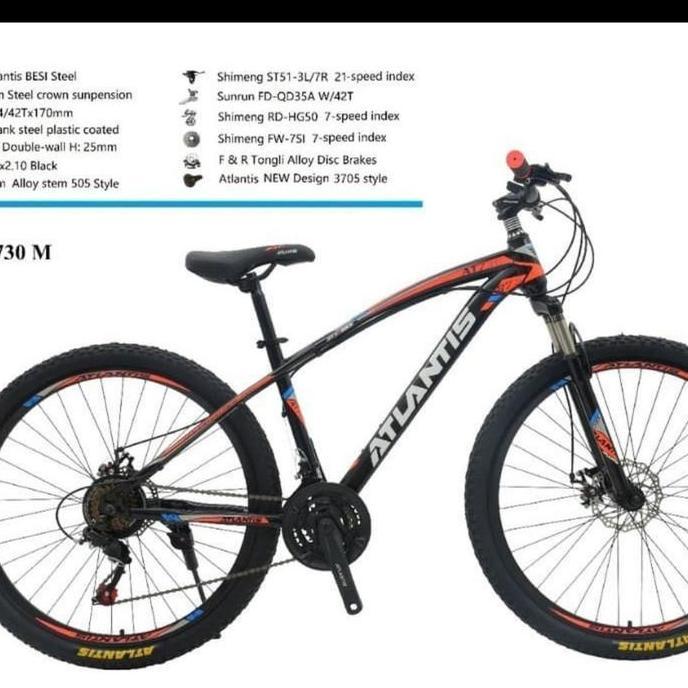 Terlaris Sepeda Gunung Ukuran 26 Atlantis Terbaru Disk 21 Speed