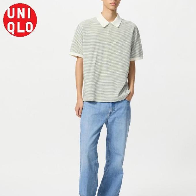 Kaos POLO Rugger Garis lengan pendek UNIQLO ORIGINAL UNISEX