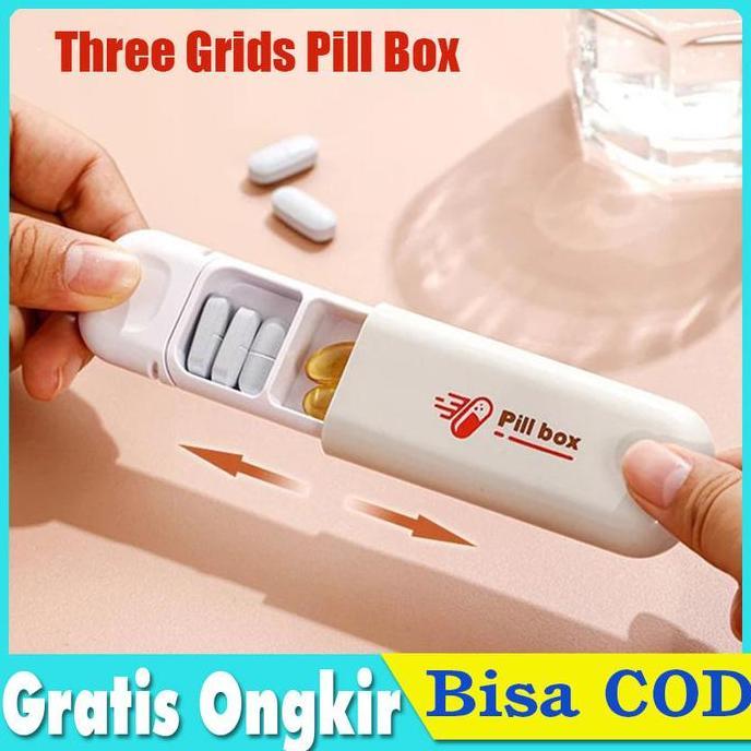 QWEKLY Kotak Obat Pil Mini Portable Bentuk Bulat 1day