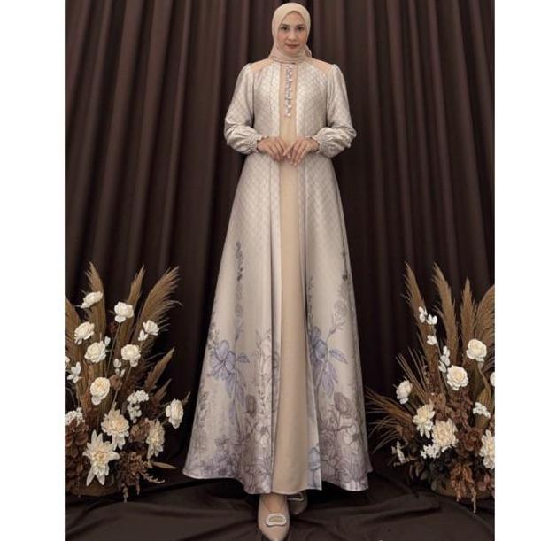 Termurah / Hot Sale [Jemia] Aurora Dress Silk Hijab Busui Set Hijab | Gamis Wanita Kondangan Elegan 