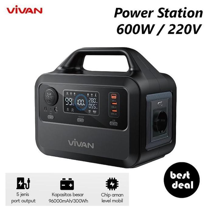 Vivan Vps-P300 Power Station 600W / 220V 96000Mah 300Wh Powerbank Portable Charger Station Power Sup