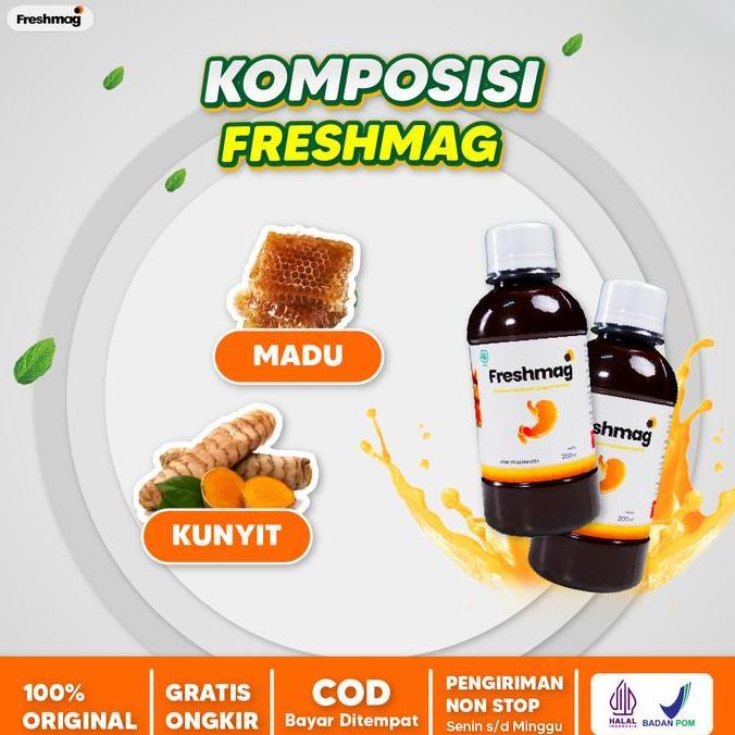 Pastisehat- Freshmag 3 Botol Madu Lambung Obat Lambung Solusi Tepat Atasi Asam Lambung Original Asli
