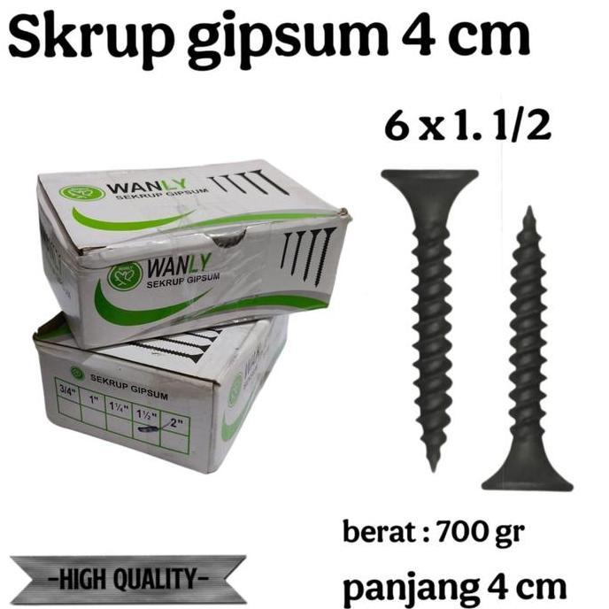 Lansungkirim- Skrup Gipsum  Hitam Tajam / Sekrup Gypsum Per Box / Skrup Gypsum Tajam - Per Dus