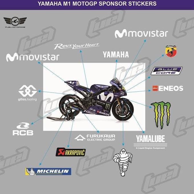 Sticker/Stiker Sponsor Yamaha Motogp R25 R15 R1 R6 M1