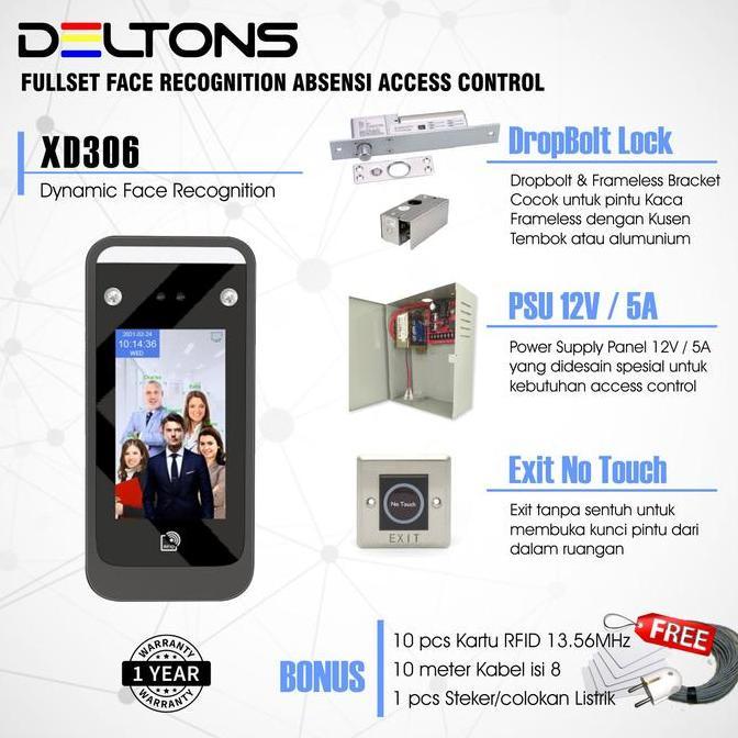 Balulaseller - Paket Access Control Deltons Face Recognition Akses Wajah Dropbolt