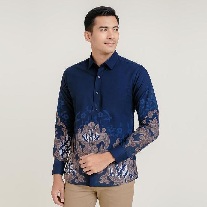 Sedia Odza Set Atasan Baju Batik Katun Lengan Panjang Outer Luaran Bolak Balik Pasangan Pria Wanita 
