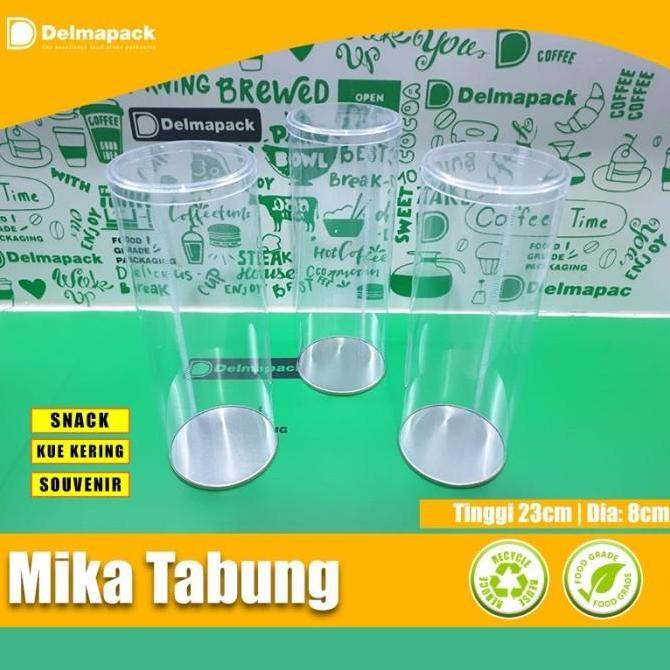 TABUNG MIKA 23 CM + TUTUP - KEMASAN TOPLES ALAS KALENG - FOODSAFE