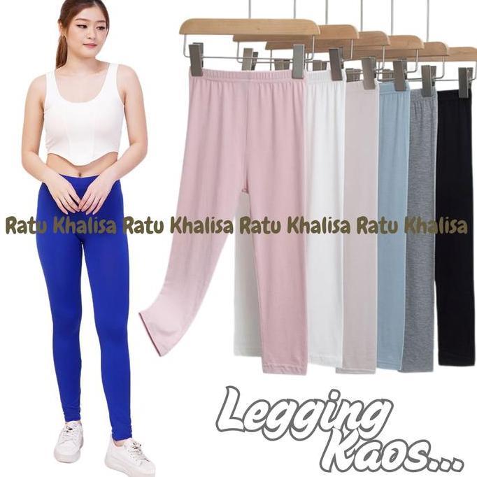 Lejing Wanita Kaos Tebal - Celana Legging Panjang Wanita Legging Leging Polos Bahan kaos Fit Lembut 