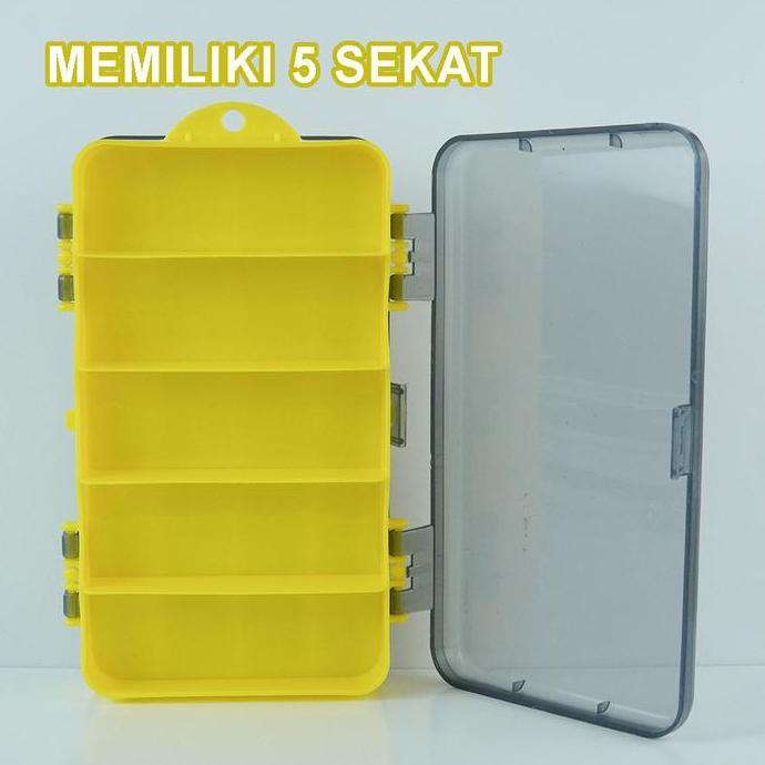 Box Alat Pancing  Box Kail Serbaguna Kompartemen Banyak Anti Air Kotak Umpan 2 Sisi Perlengkap Panci