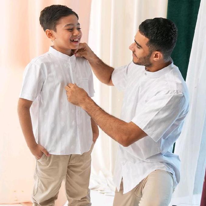 Casella Baju Koko Anak Laki Laki Lengan Pendek | Koko Couple Ayah-Anak Nizar Edition