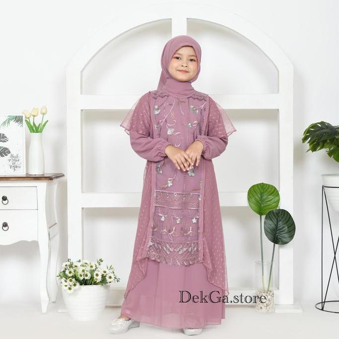 Jasmine Gamis Anak Brokat Ceruty Babydoll Gamis Terbaru 2025 Anak 3-10Tahun
