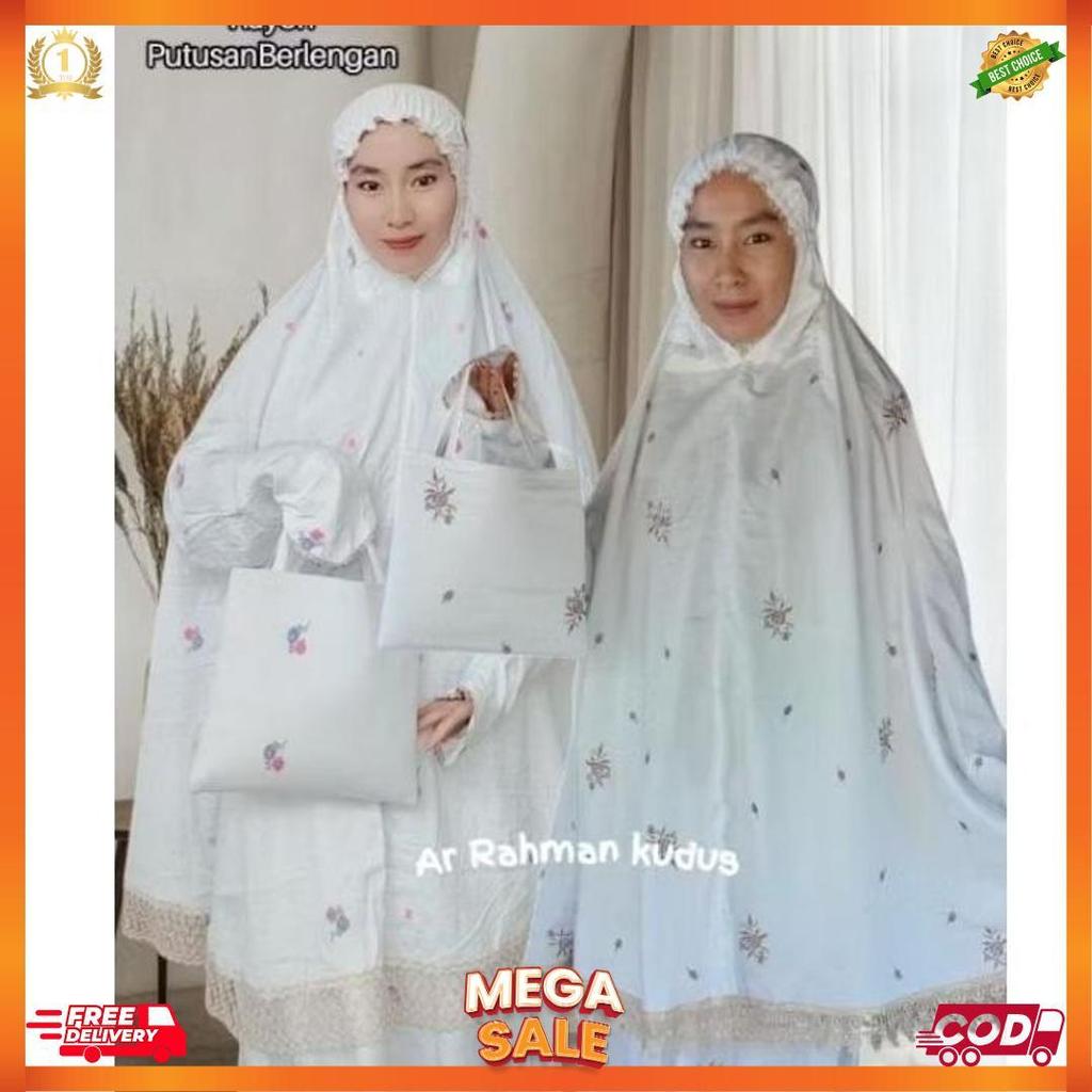 Mukena Haji Potongan Berlengan Rayon Bordir Mukena Ihrom Mukena  Dewasa Putusan [L5]