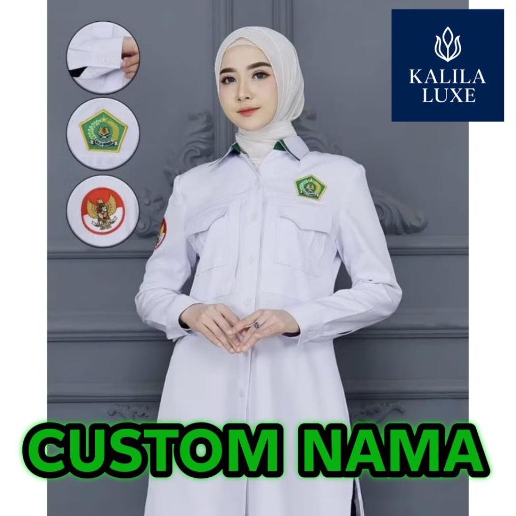 TAMPIL MODIS  Baju PDH Kemenag Putih Lengan Panjang Bordir Seragam ASN PPPK PNS Pria Wanita | Tunik 