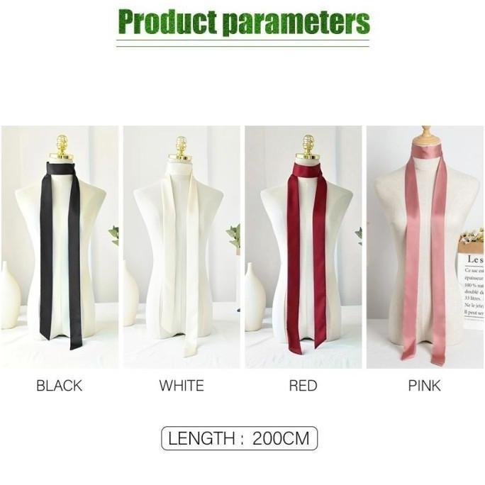 ORIZA Simple Solid Color Long/Syal Neck Scarf Syal Selendang Panjang Wanita Polos Twilly Shawl Bag T