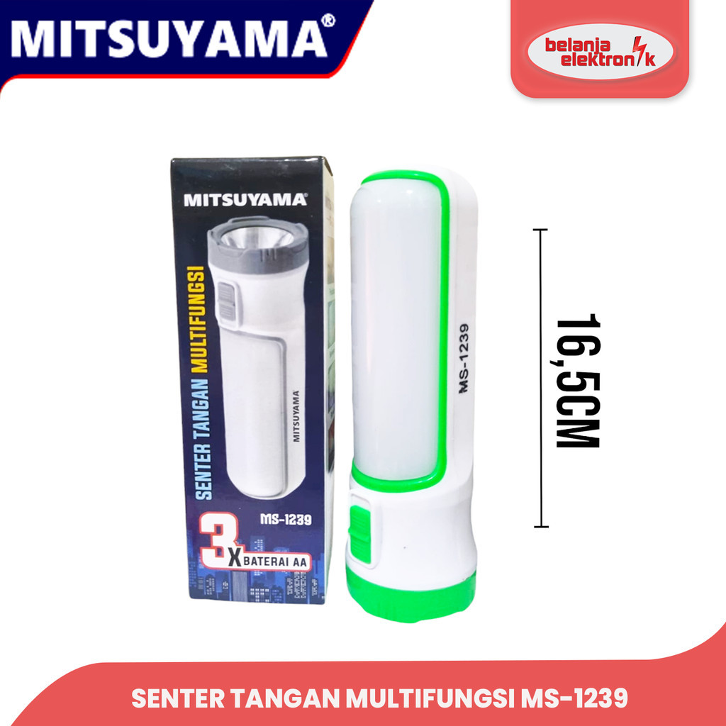 Senter Lampu Emergency Mitsuyama Ms -1239 Senter Tangan Multifungsi Baterai Aa