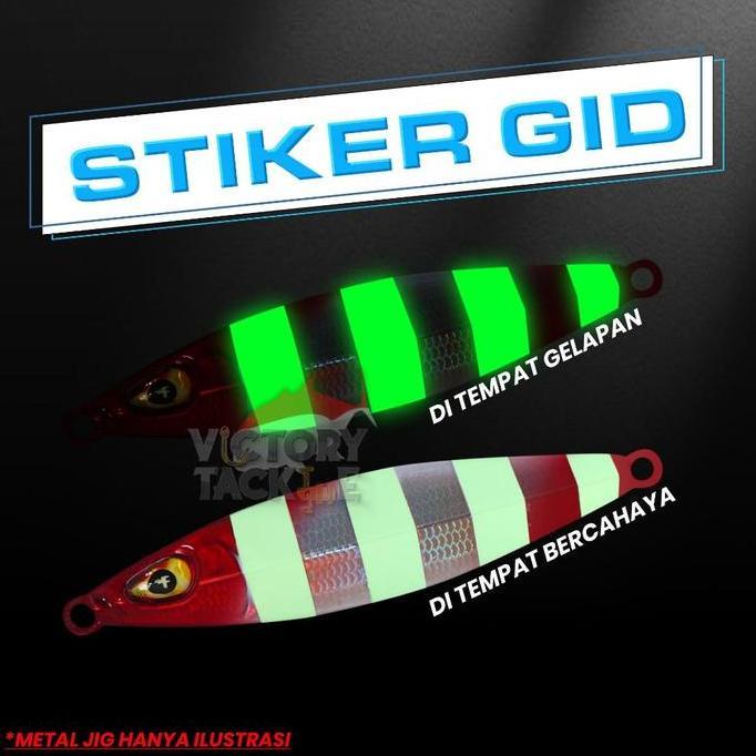 Stiker GID untuk umpan pancing metal jig spoon lure minnow Glow In The Dark Menyala dalam gelap Ikan