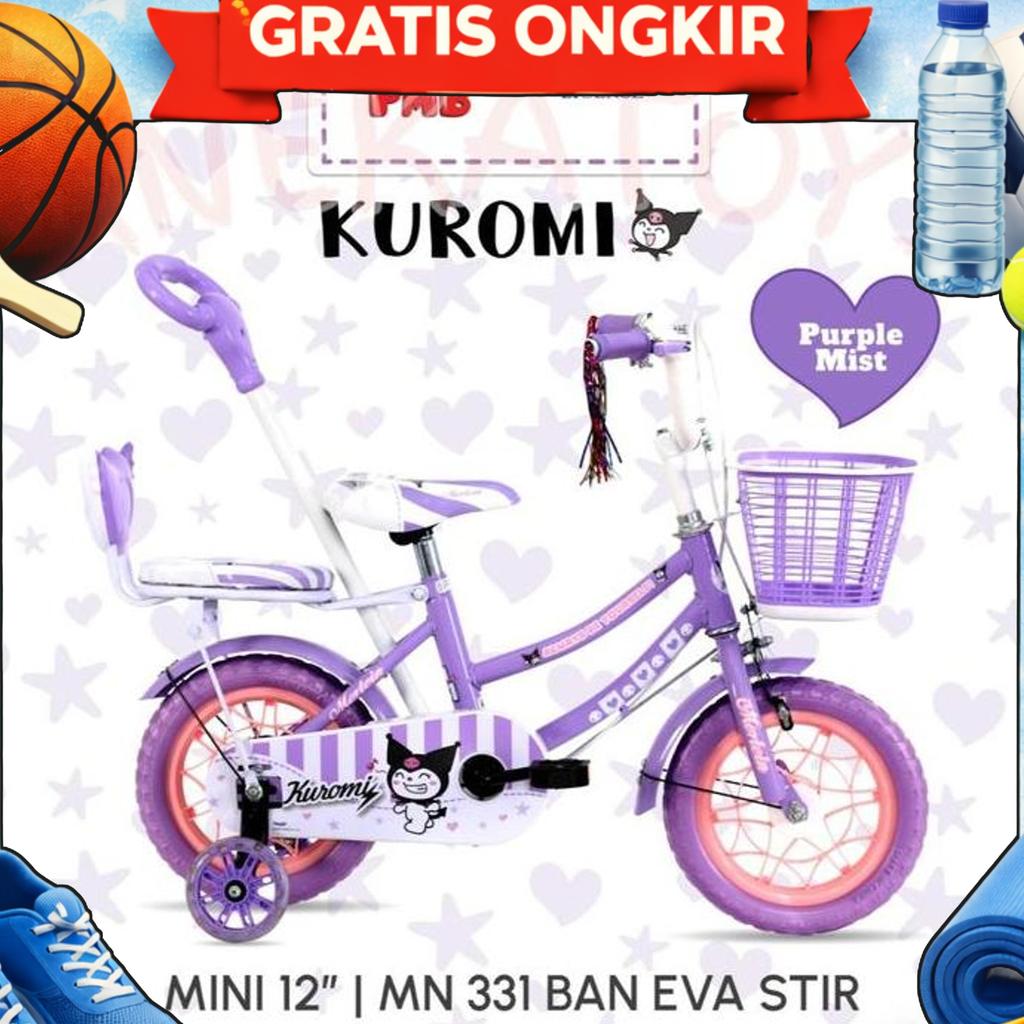 Sepeda Mini Anak Pmb Mortein Kuromoi Mn331 Ctb 12 Inch Untuk Anak 2-4 Tahun Ban Eva City Bike