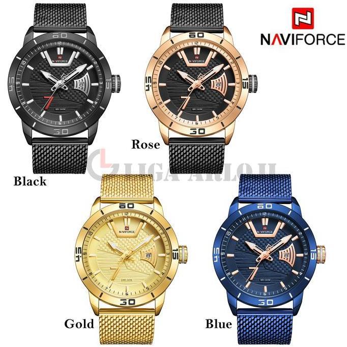 Sedia Naviforce Rantai Pasir - Jam Tangan Pria Analog 9155 Tanggal Original | Original 100%