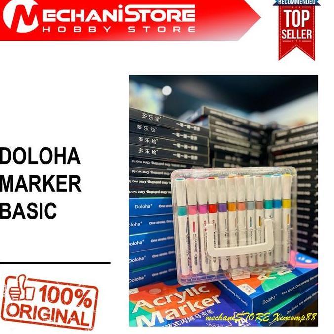 DOLOHA Acrylic Marker Basic - Spidol Akrilik Warna Dasar (alternatif DSPIAE HobbyMio Mr Hobby Stedi 