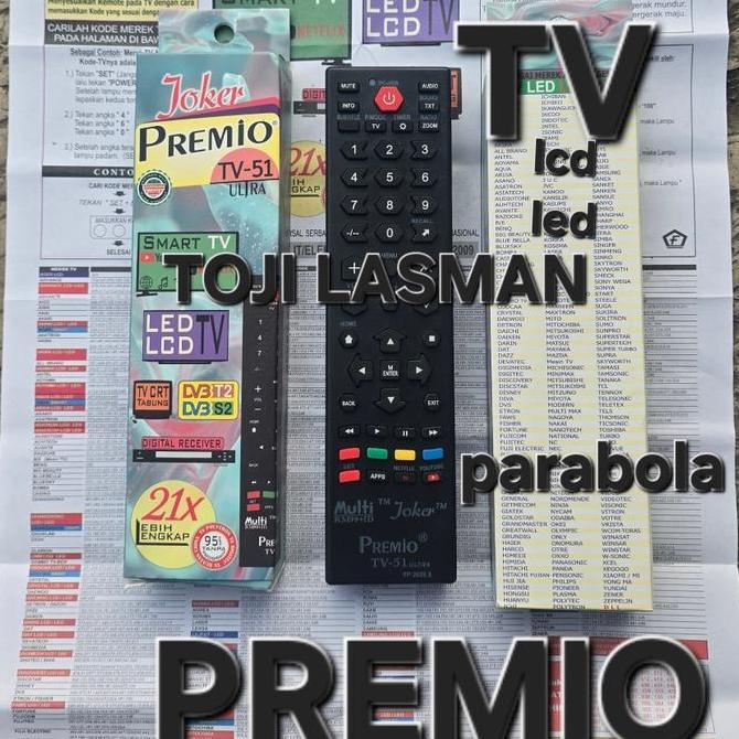 ( REMOTE TV UNIVERSAL JOKER PREMIO ) REMOT KONTROL CONTROL TV LED LCD RECEIVER PARABOLA MULTI UMUM U