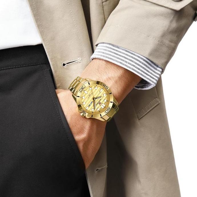 Sedia Naviforce 9198 Jam Tangan Pria Analog Tanggal Hari Stainless Original | Original 100%