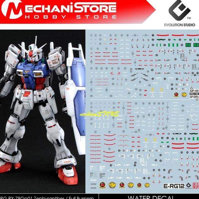 EVO Decal RG - RG12 RX-78GP01 Gundam Zephyranthes / GP01Fb Full Burner